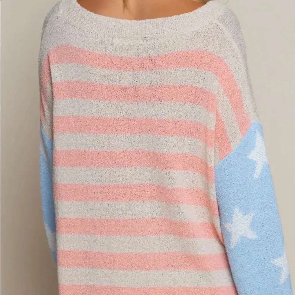 Oversized Lightweight American flag sweater - Picture 3 of 4